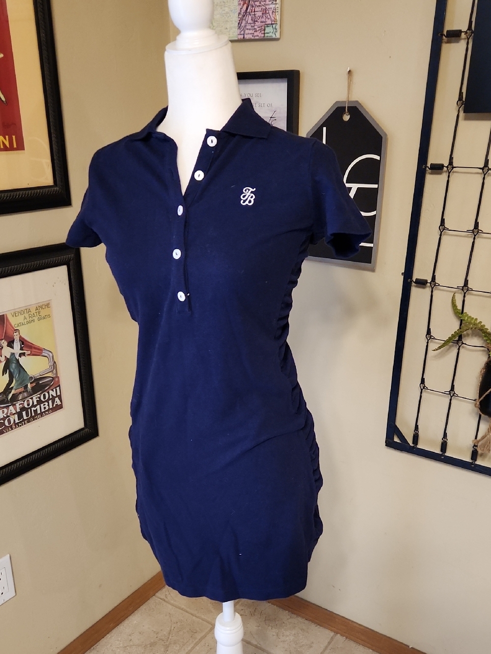 Tommy Bahama Side Shirred Collared Polo Dress
